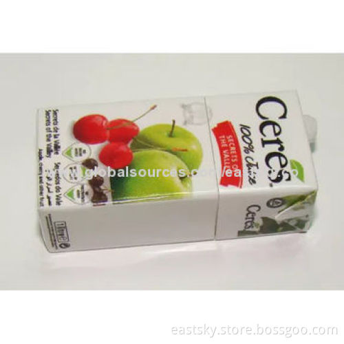 Beverage Box-shaped Thumb Drive, Made of Soft PVC Material, OEM Orders are Welcome